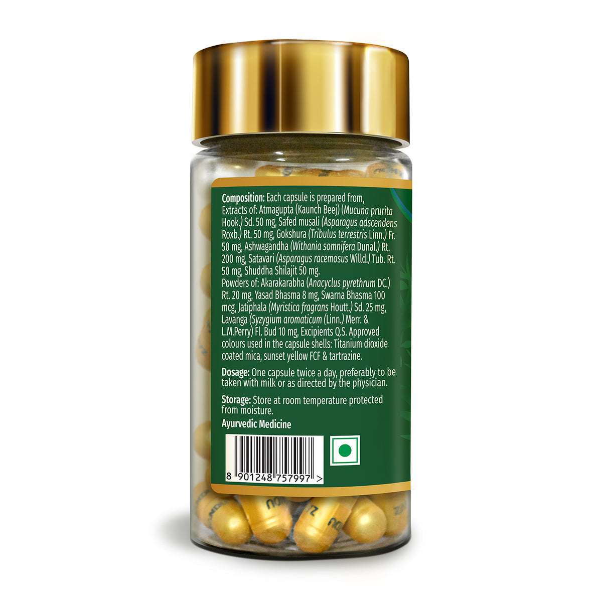 Kudrax® Ashwagandha Gold Plus Capsules (24K Gold) for Stress, Immunity & Stamina (60 Caps)
