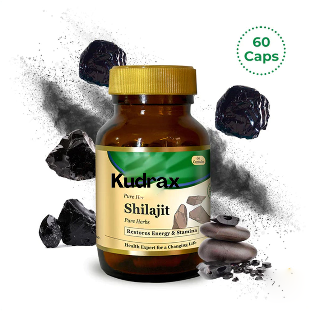 Kudrax® Shilajit Capsules with 100% Pure Himalayan Shilajit for 2X Daily Energy & Stamina