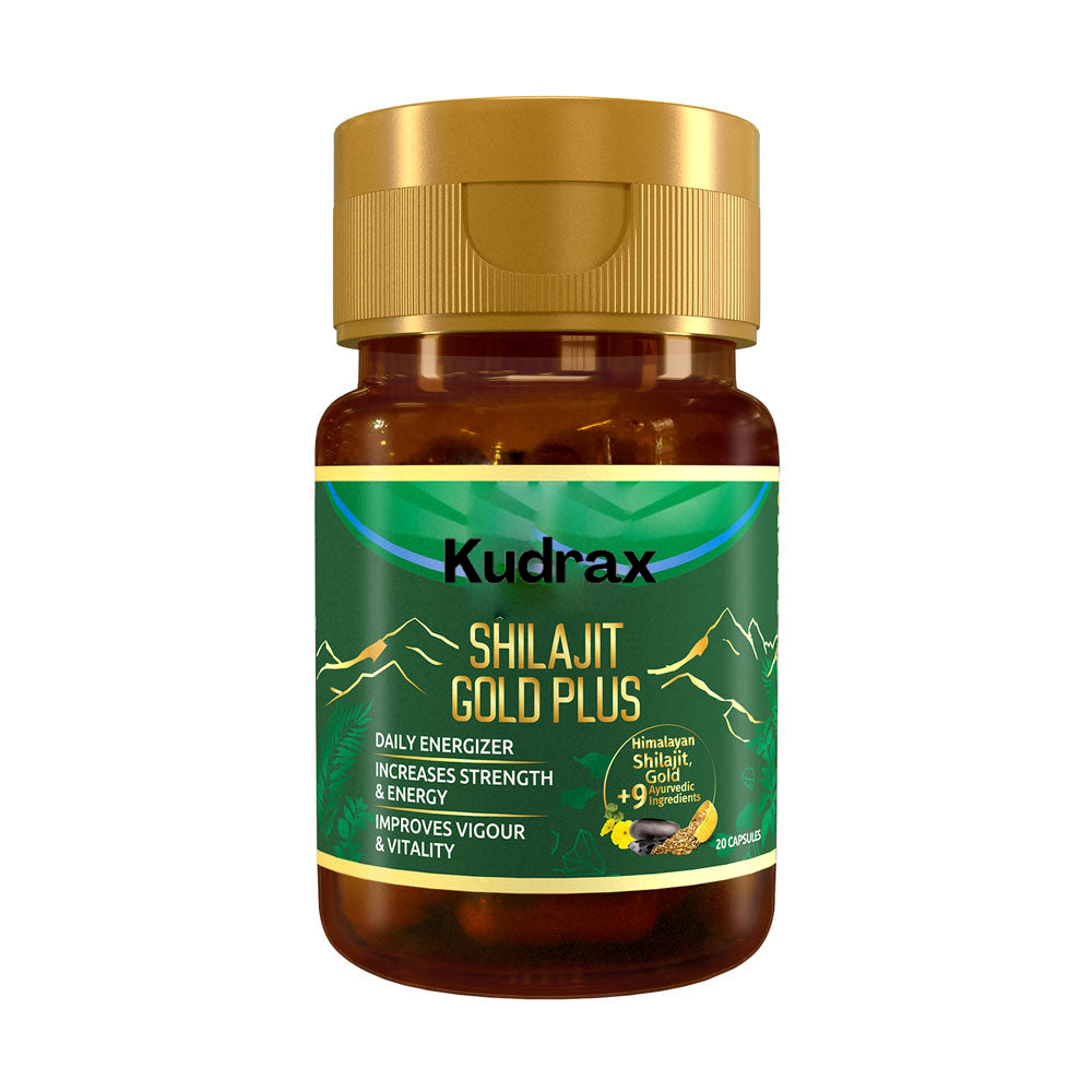 Kudrax® Shilajit Gold Plus Capsule to Unlock Peak Energy, Strength & Stamina in Just 28 Days!