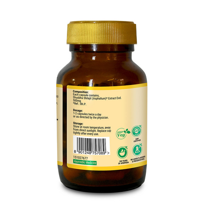Kudrax® Shilajit Capsules with 100% Pure Himalayan Shilajit for Strength, Vigor & Vitality